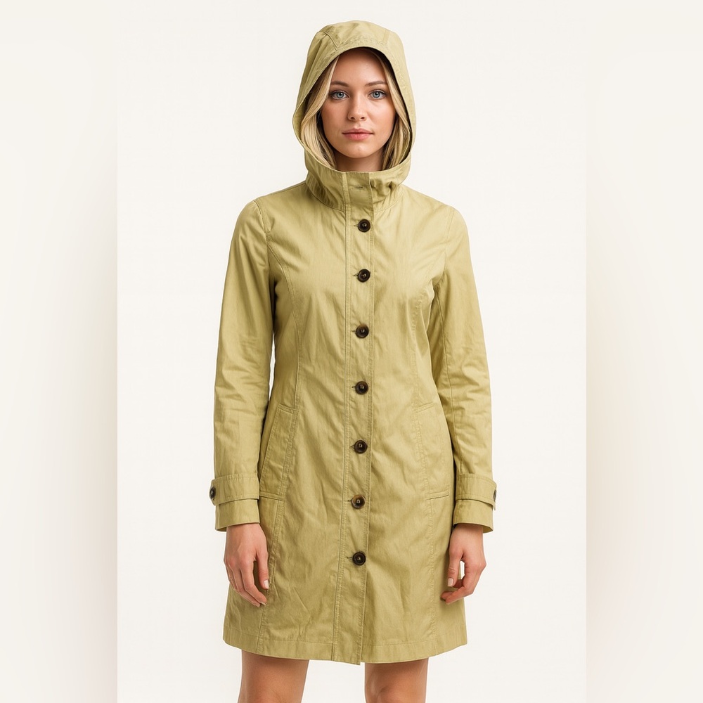House of Harlow Women's Coat Color Yellow Mustard Pockets Hooded Mid Length M